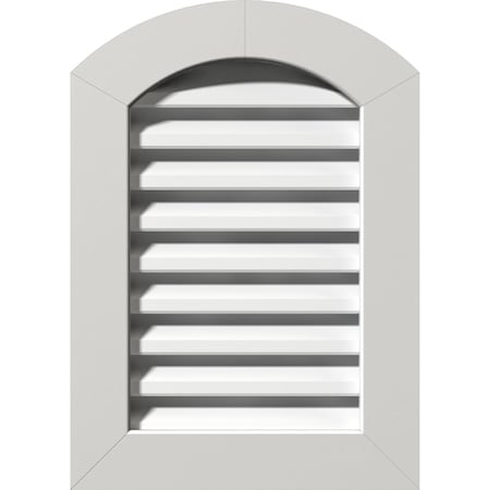 Ekena Millwork Arch Top Gable Vent Functional, PVC Gable Vent w/ 1" x 4" Flat Trim Frame, 14"W x 30"H GVPAR14X3001FUN